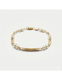 Esclava Oro Bicolor Perlas