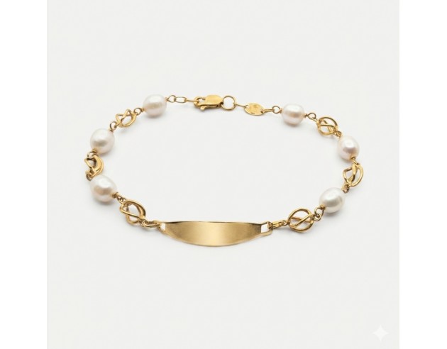 Esclava Oro Perlas con Jaulas