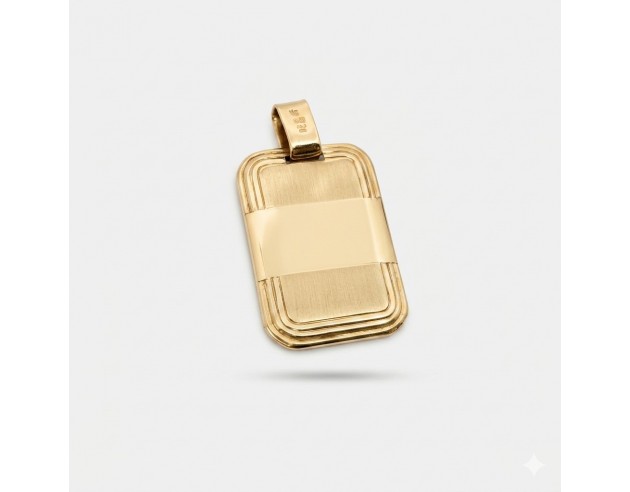 Chapa Oro Rectangular Mate y Brillo...