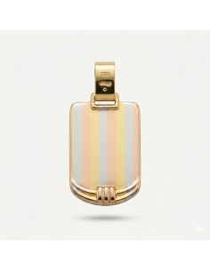 Chapa Oro Rectangular Tricolor
