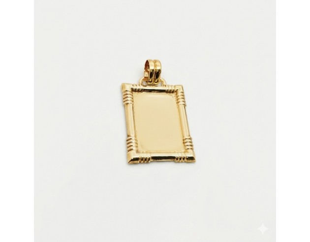 Chapa Oro Grande Rectangular Marco...