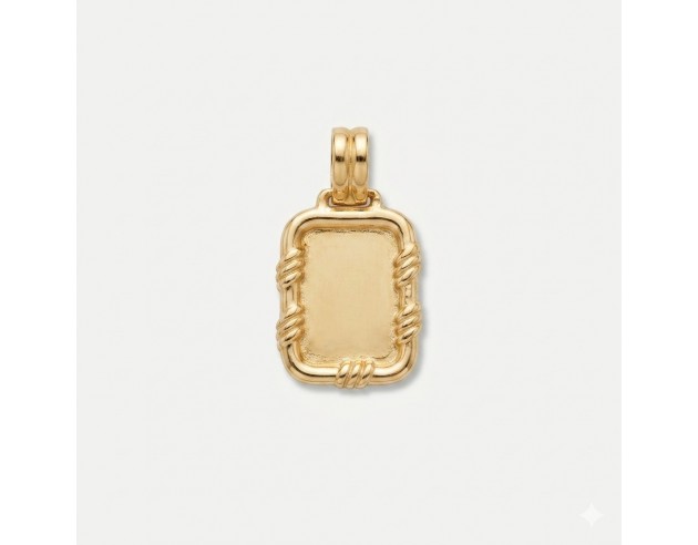 Chapa Oro Rectangular Marco Rayado