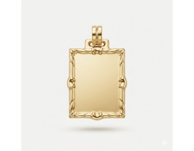 Chapa Oro Rectangular Brillo Marco