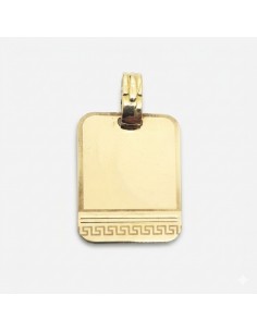 Chapa Oro Rectangular Greca...