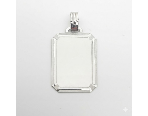 Chapa Oro Blanco Rectangular Bordes...