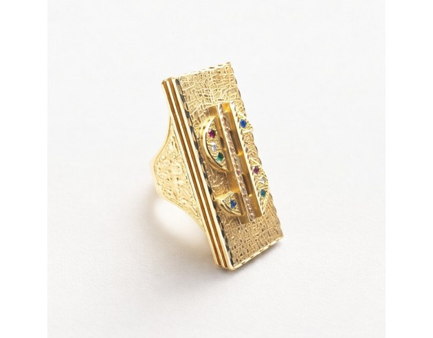 Sello Oro Rectangular Dollar Circonitas