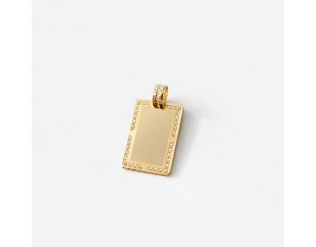 Chapa Oro Rectangular Marco Dibujo...