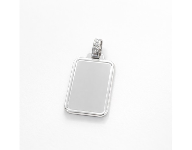 Chapa Oro Blanco Rectangular Marco...