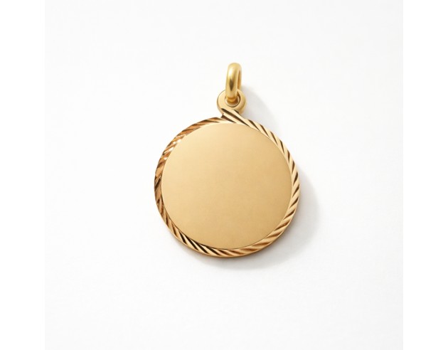 Chapa Oro Redonda Borde Lapidado