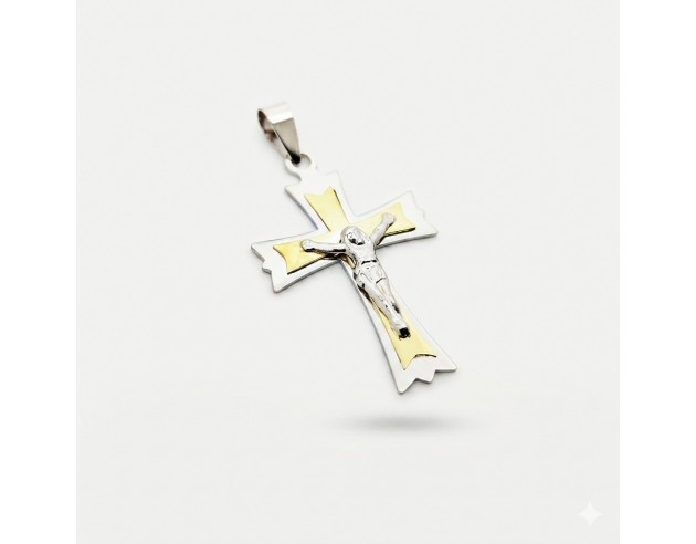 Cruz Oro Bicolor Forma Espada Cristo...