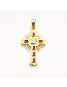 Cruz Oro Rubies y Circonita...