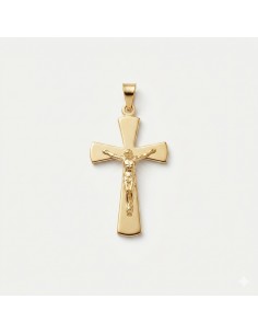 Cruz Oro Lisa Cristo Relieve