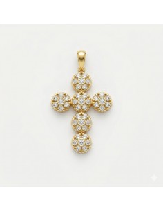 Cruz Oro Círculos Circonitas