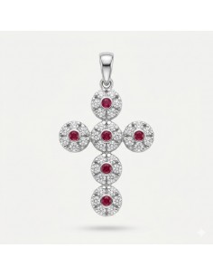 Cruz Oro Blanco Rosetas...