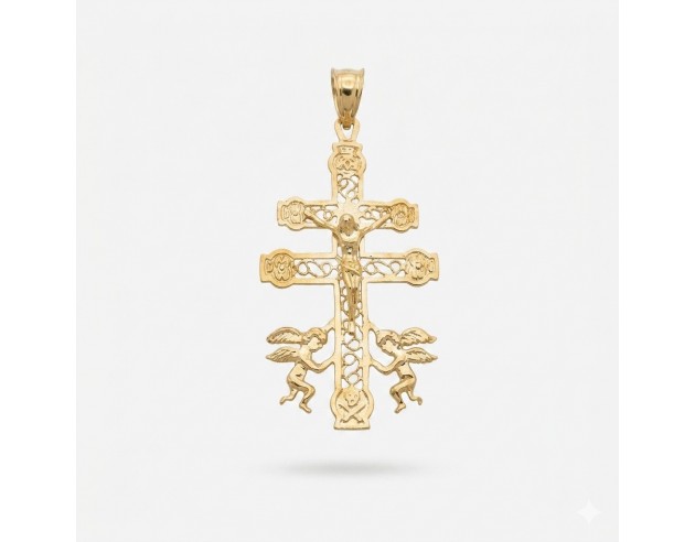 Cruz Caravaca Oro XL Cristo Relieve