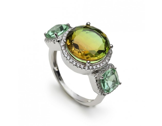 Anillo Linea Argent Plata 3 Piedras y...
