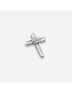 Cruz Oro Blanco Brillantes