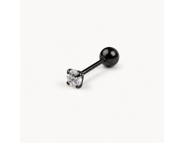 Piercing Acero Negro Circonita Bola...