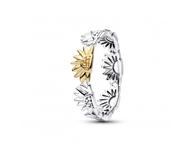 Anillo Pandora Girasol en Dos Tonos...