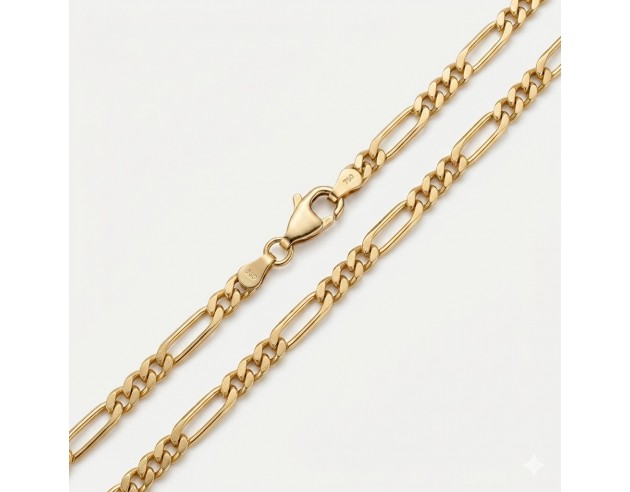 Cadena Oro Tipo Cartier 3x1 Maciza