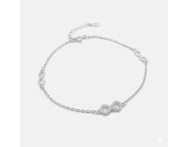Pulsera Plata Cadena Triple Motivo...