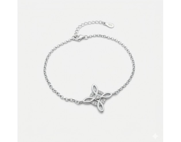 Pulsera Plata Rolo Motivo Nudo de...