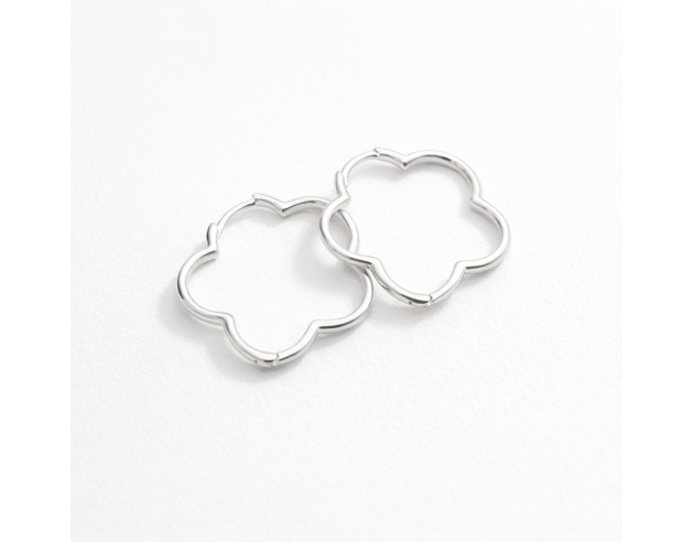 Pendientes Plata Aro Flor Grande