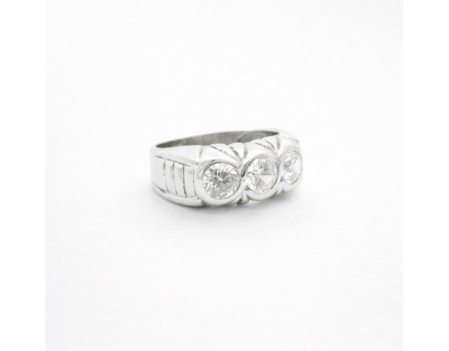 Tresillo Oro Blanco Brazo Rayado...