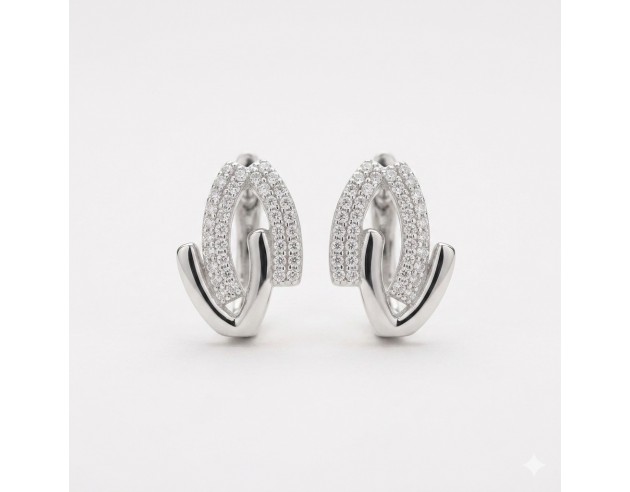 Pendientes Plata Motivo Doble V...