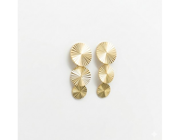 Pendientes Plata Dorada Largos Triple...
