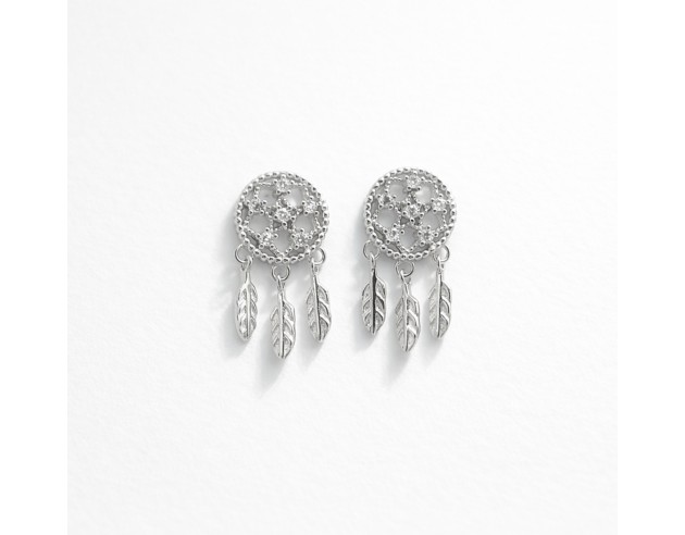 Pendientes Plata Atrapasueños Circonitas