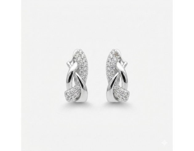 Pendientes Plata Trenza Circonitas