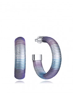 Pendientes de acero aro abierto con diseño de tubogas y cordón enroscado, una pieza de presencia sofisticada que destaca por su