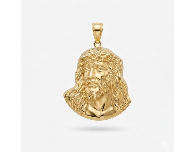 Colgante Oro Cabeza Cristo Labrada