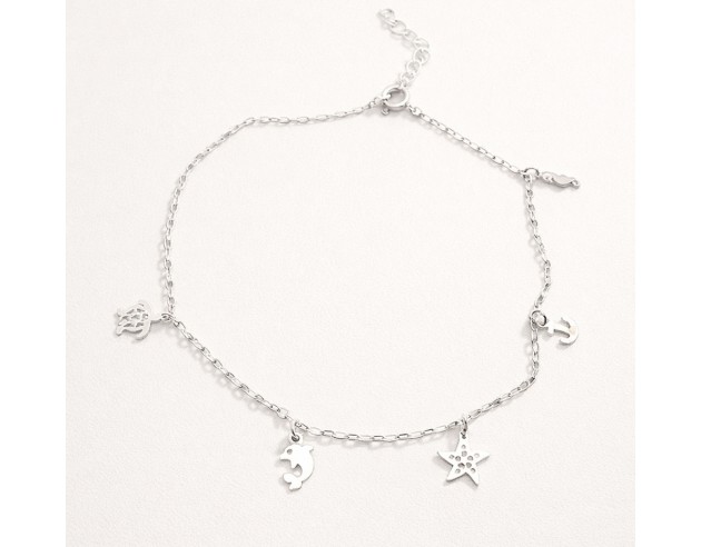 Tobillera Plata Motivos Marineros...