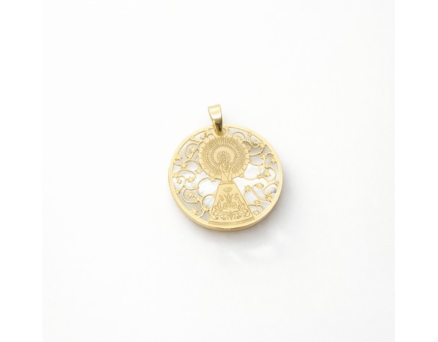 Medalla Plata Dorada Nacar Virgen del...