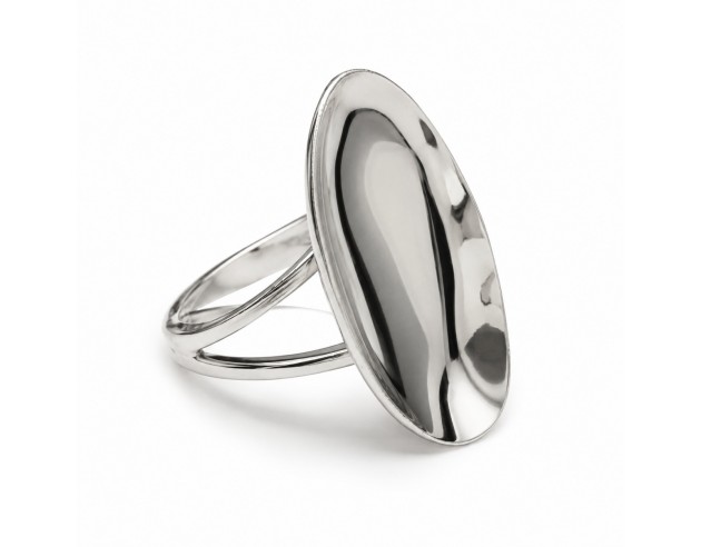 Sortija Plata Oval Concava Tipo...