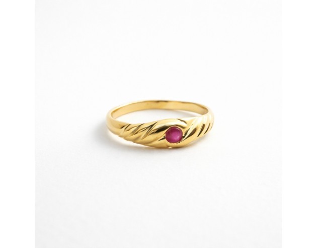 Solitario Oro Bebe Brazo Galloneado Rubi