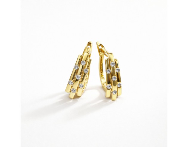 Pendientes Oro Tipo Panther Brillo...