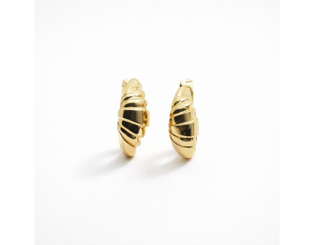 Pendientes Oro Croissant Galloneado