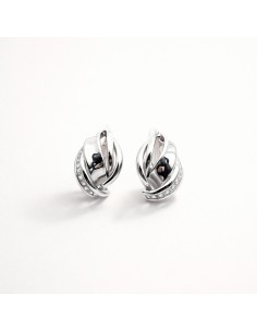 Pendientes Oro Blanco Hoja...