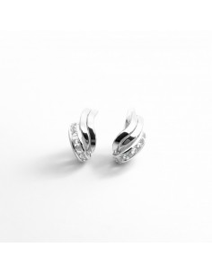 Pendientes Oro Blanco Onda...