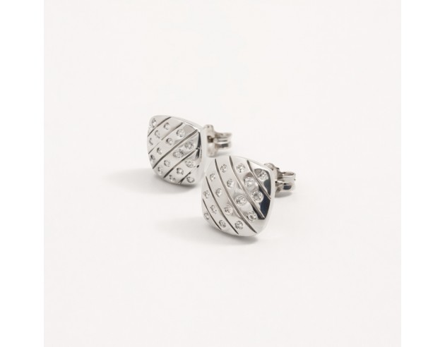 Pendientes Oro Blanco Cuadrado Rayado...