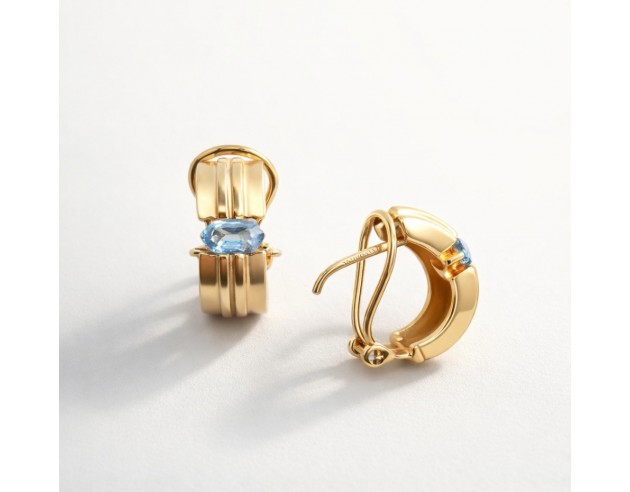 Pendientes Oro Rectangular Circonita...