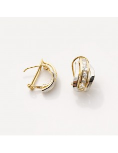 Pendientes Oro Bicolor Onda...