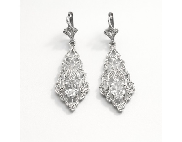 Pendientes Oro Blanco Tipo Cordobes...