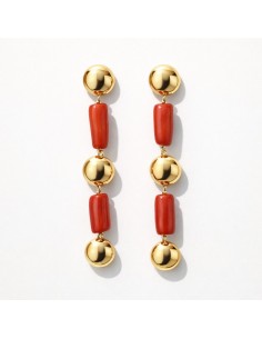 Pendientes Oro Largos Corales
