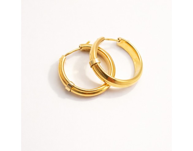 Pendientes Oro Aros Tricolor