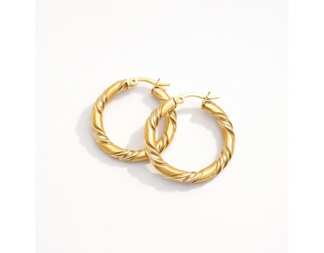 Pendientes Oro Aros Retorcidos