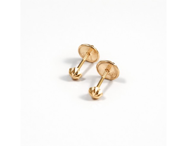 Pendientes Oro Media Bola Lapidada Mini